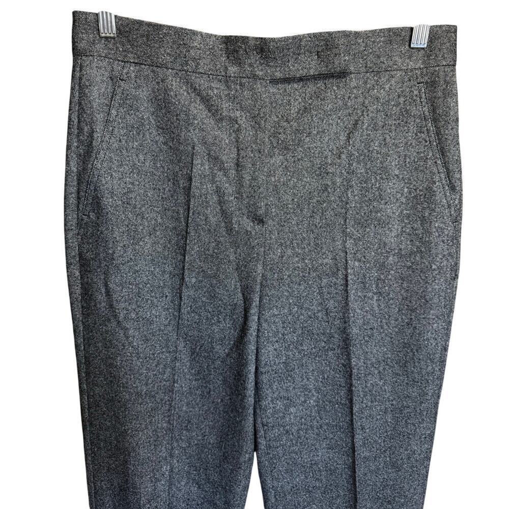 Max Mara Wool Cashmere Tailored Straight Leg Tweed Pants Gray Size 10 - Picture 4 of 9